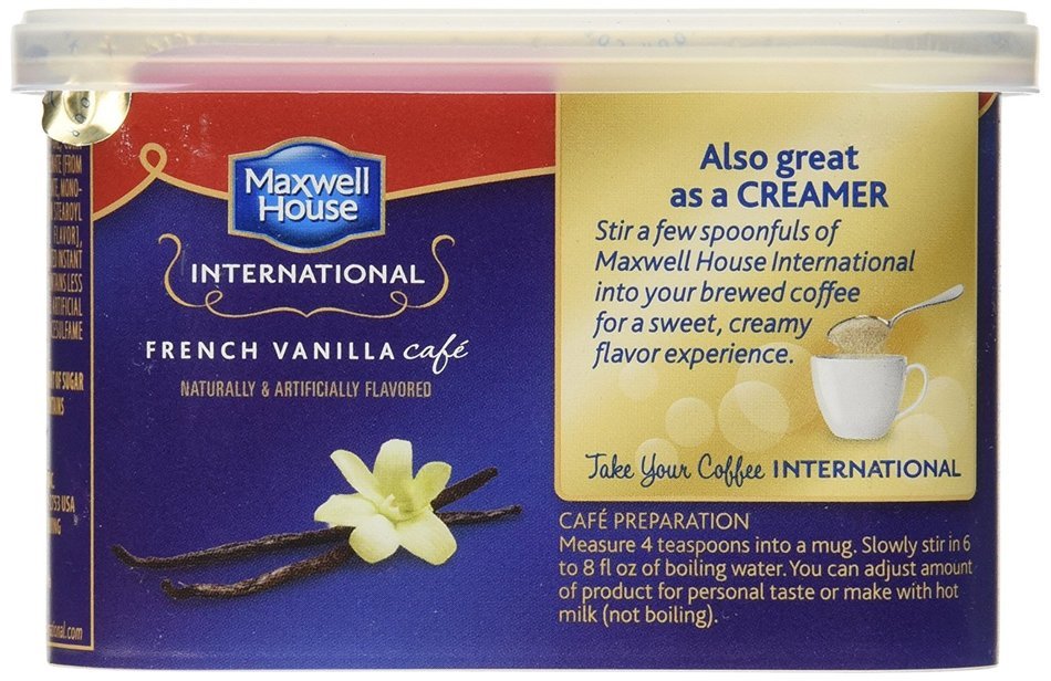 Maxwell House International Coffee Decaf Sugar Free French Vanilla Caf?, 4-Ounce Cans (Pack of 6) N2