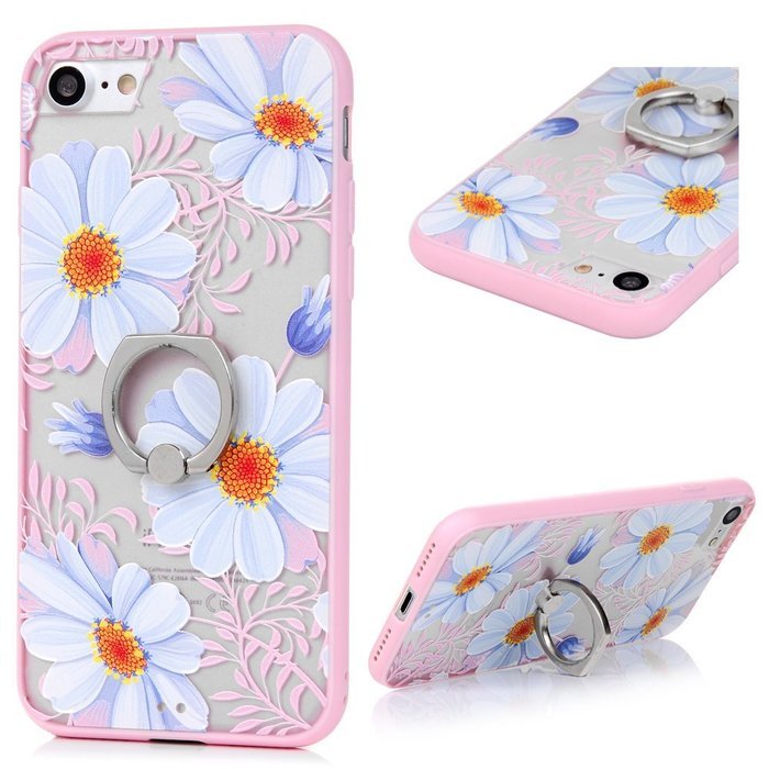 Badalink iPhone 7 Case (4.7") 360 Degree Rotating Ring Holder Kickstand Shockproof Soft TPU Rubber Bumper Frame... N55