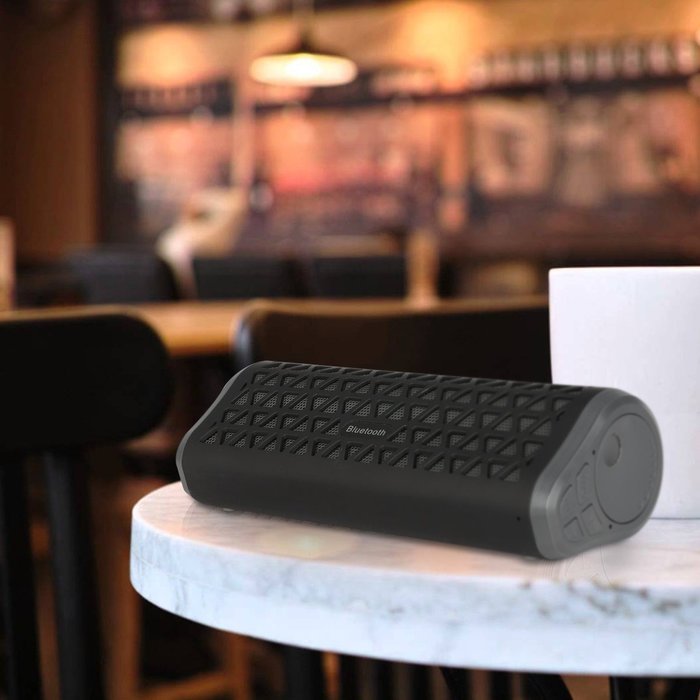 EC Technology 6W Bluetooth Speaker, up to 10 Hours Playtime for Smartphones, PC - Black N5