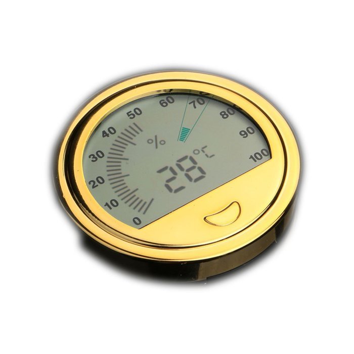 Volenx Round Digital Hygrometer for Humidor (Golden)