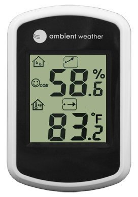 Ambient Weather WS-03 Compact Indoor Temperature and Humidity Monitor, 1-Pack