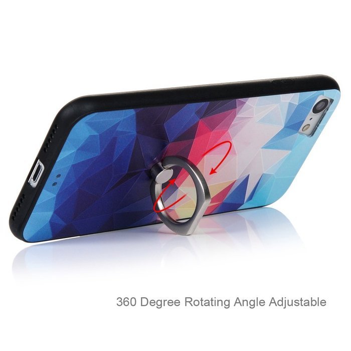 Badalink iPhone 7 Case (4.7") 360 Degree Rotating Ring Holder Kickstand Shockproof Soft TPU Rubber Bumper Frame... N58