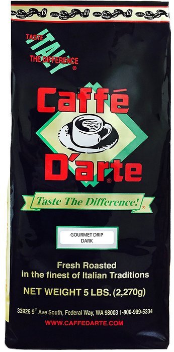 Caffe D'arte Capri Whole Bean Coffee, 5-Pound Foil Bag N3