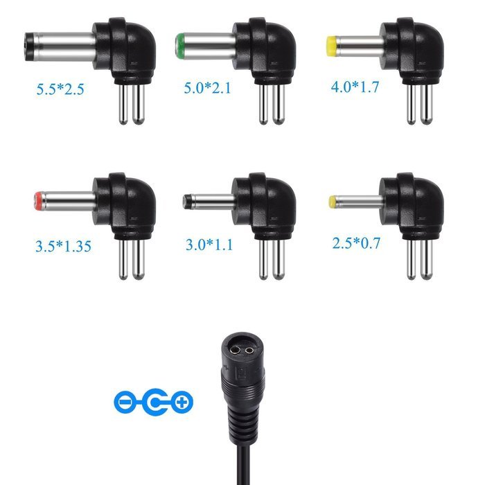 IAITE Universal AC/DC Adapter 12W Switching Power Supply with Six Adaptor Plugs for 3V to 12V Electronics N7