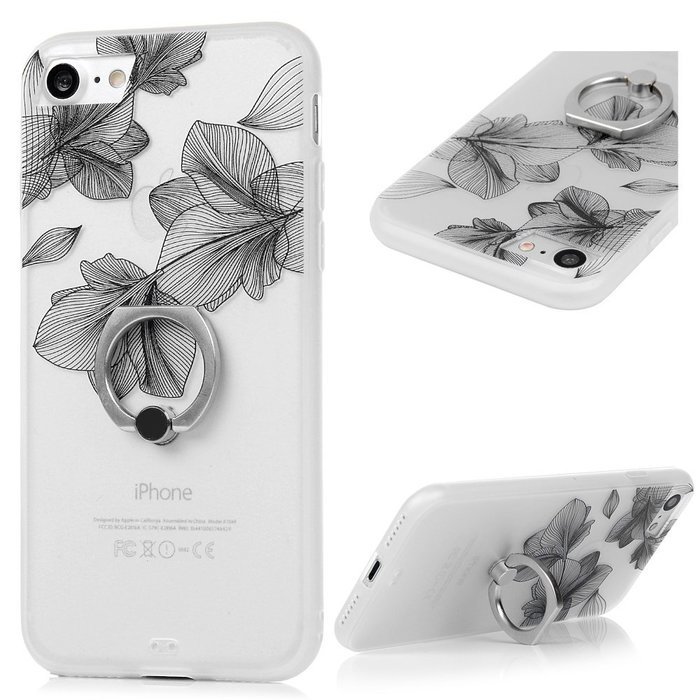Badalink iPhone 7 Case (4.7") 360 Degree Rotating Ring Holder Kickstand Shockproof Soft TPU Rubber Bumper Frame... N60