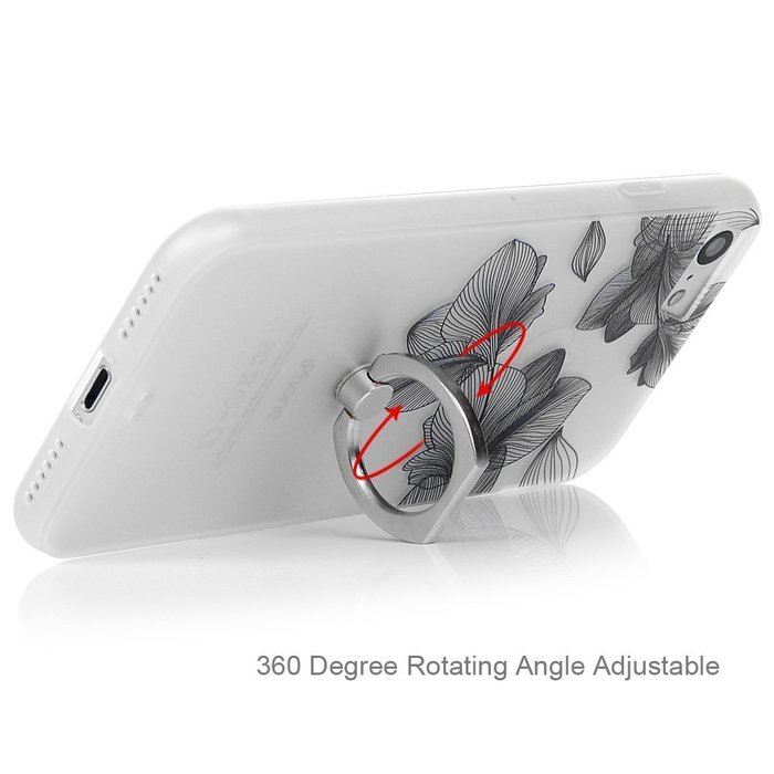 Badalink iPhone 7 Case (4.7") 360 Degree Rotating Ring Holder Kickstand Shockproof Soft TPU Rubber Bumper Frame... N61