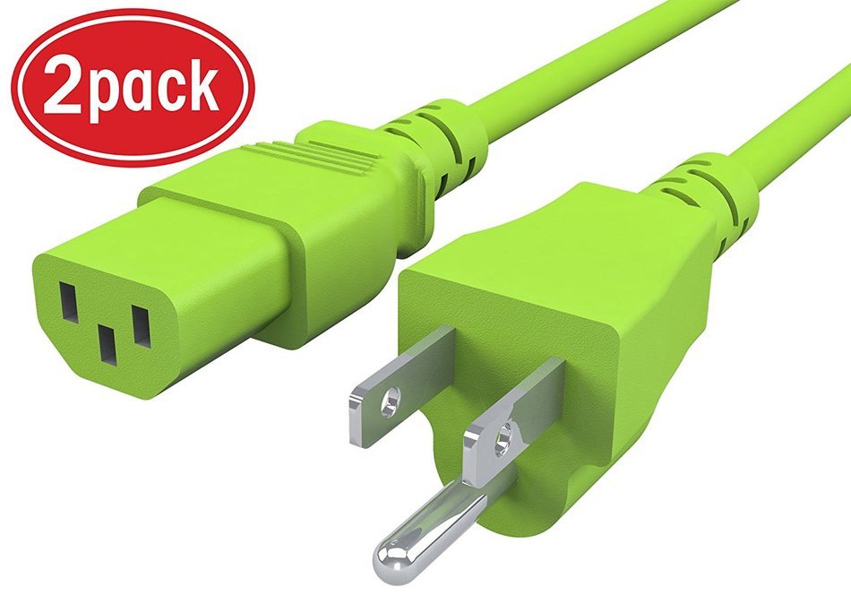 GearIt 18 AWG Universal Power Cord NEMA 5-15P to IEC320 C13 [UL Listed], Red (1 Foot/0.3 Meters) N27
