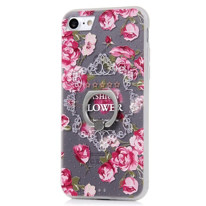 Badalink iPhone 7 Case (4.7") 360 Degree Rotating Ring Holder Kickstand Shockproof Soft TPU Rubber Bumper Frame... N63