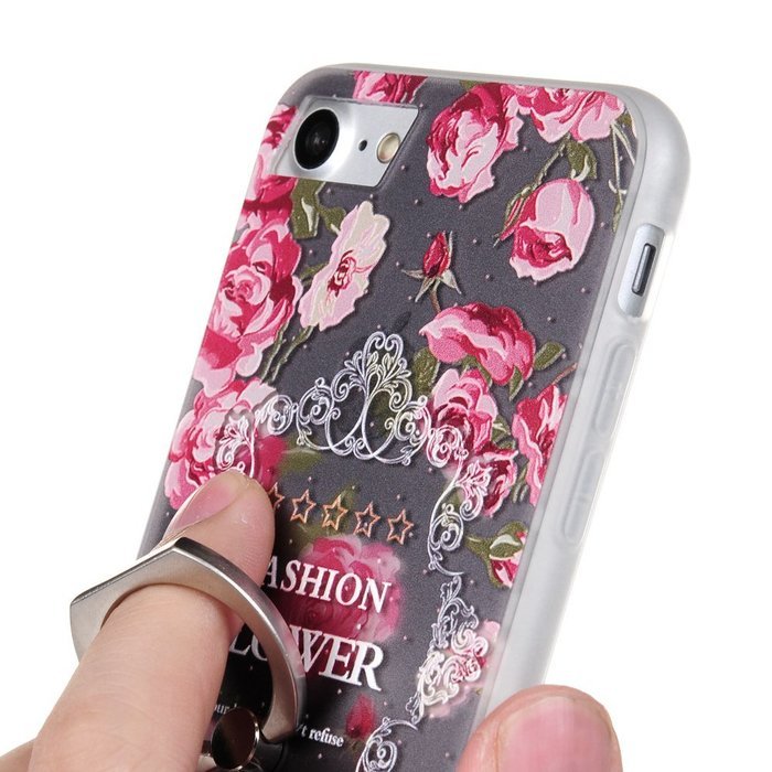 Badalink iPhone 7 Case (4.7") 360 Degree Rotating Ring Holder Kickstand Shockproof Soft TPU Rubber Bumper Frame... N65