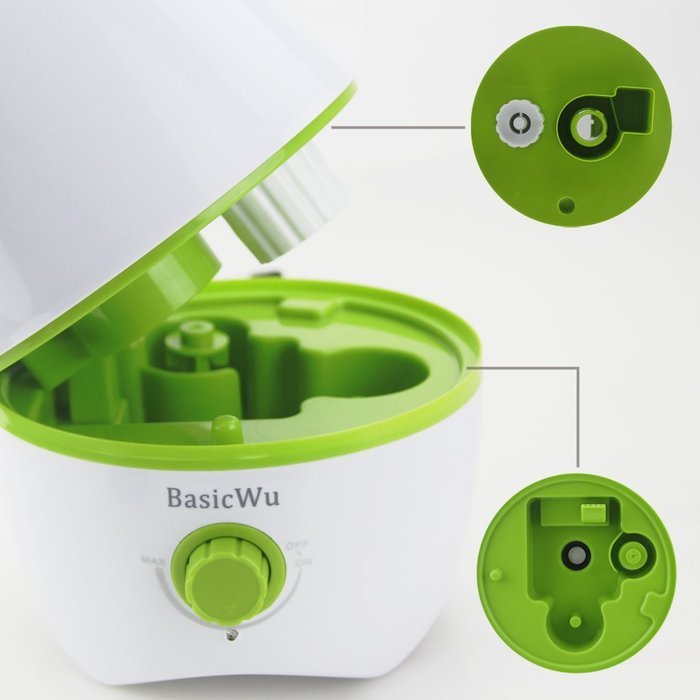 BasicWu Cool Mist Humidifier, Portable Aroma Diffuser, Small Air Humidifier Great for Personal Spaces, Office,... N6