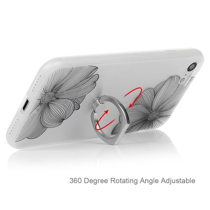 Badalink iPhone 7 Case (4.7") 360 Degree Rotating Ring Holder Kickstand Shockproof Soft TPU Rubber Bumper Frame... N67