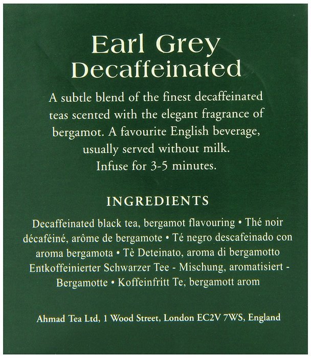 Ahmad Tea Decaffeinated Earl Grey Tea, 20-Count Boxes (Pack of 6) N2