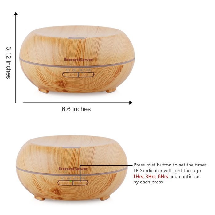 InnoGear 200ml Aromatherapy Essential Oil Diffuser, Wood Grain N2