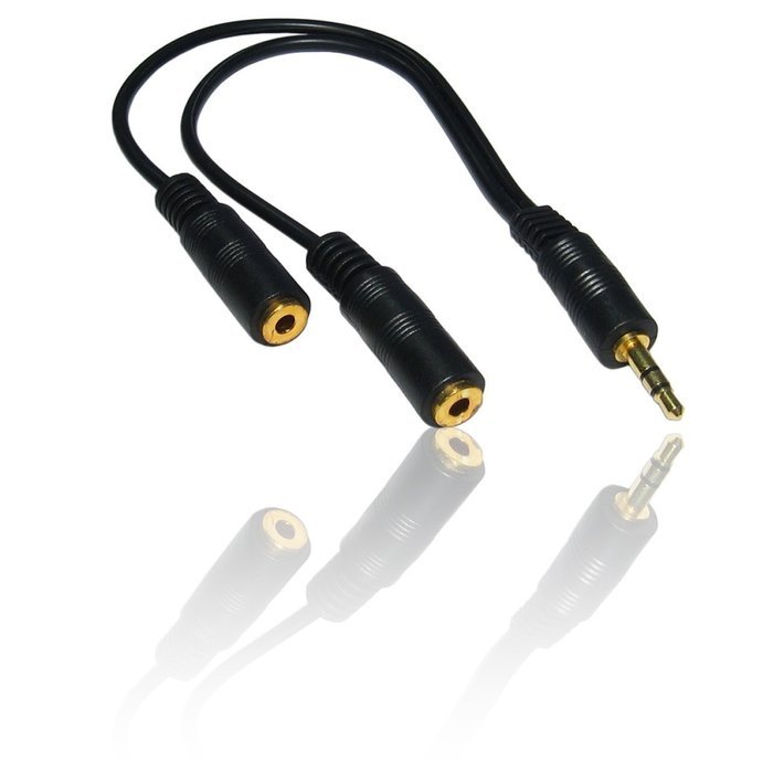 Orsett 3.5MM Nickel Plated Stereo Audio Splitter (.2m) for iPhone, iPod, Mobile Phone, Laptop, and Headphone Speakers... N4