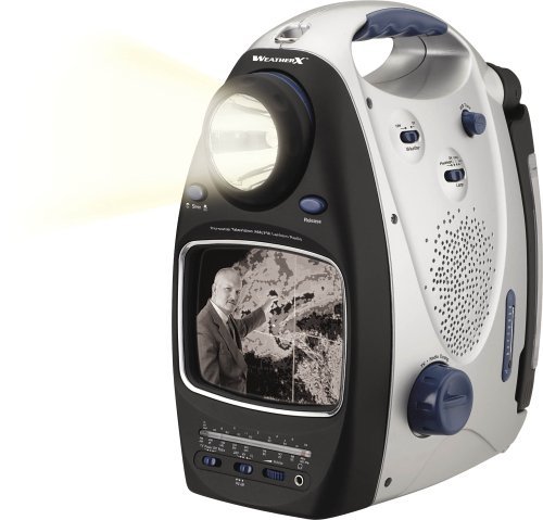 GPX Weather X TVWB534 All-in-one 5 inch Black & White TV, with AM/FM Radio and Instant Weatherband (Discontinued...