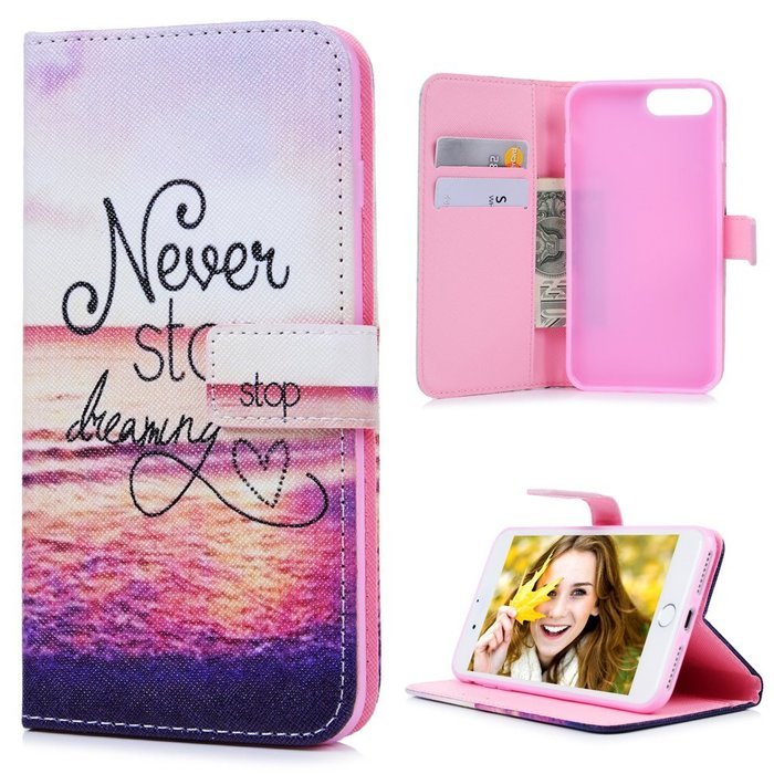 iPhone 7 Plus Case (5.5 inch) - Flip Stand Wallet Case PU Leather Shock-Absorption Soft TPU Inner Bumper Cute... N18