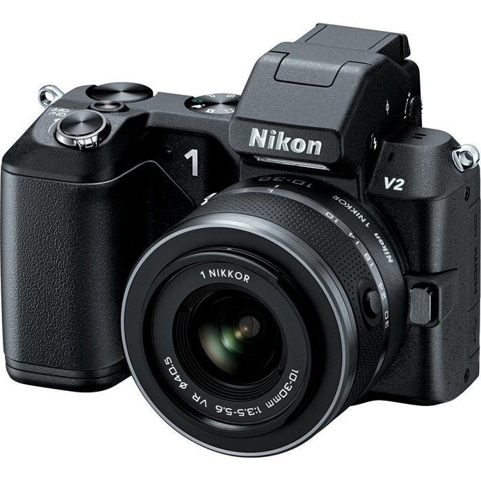 Nikon 1 V2 14.2 MP HD Digital Camera with 10-30mm VR 1 NIKKOR Lens (Black) N4