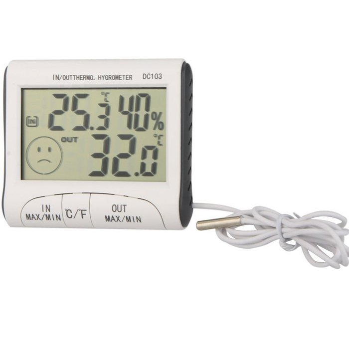 SYS Digital Room Thermometer Hygrometer Max Min Temperature Humidity Indoor Outdoor