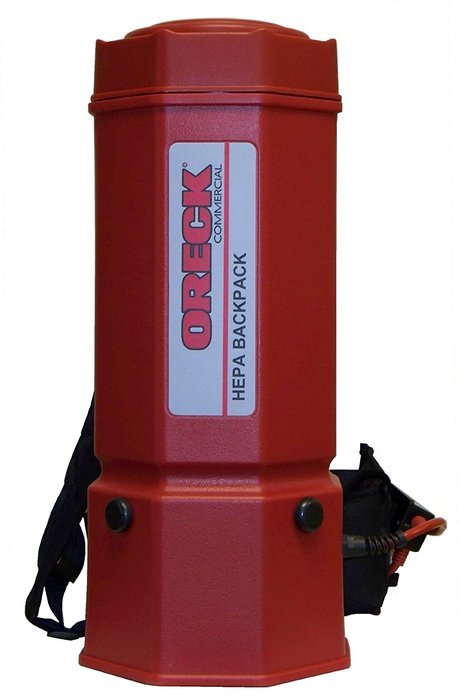 Oreck Commercial OR1006 Premier HEPA Backpack Vacuum, 1175W, 22" Height, 6 qt Capacity, Red
