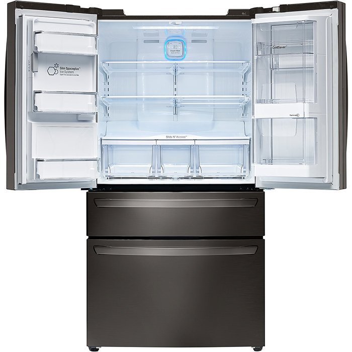 LG LMXS30776D 36" Black Diamond Series 30 Cu. Ft. French Door Refrigerator with CustomChill Drawer, Slim SpacePlus... N6