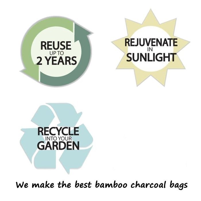 LYSA&reg; 100% Organic Natural Bamboo Charcoal Bag - Home / Car Air Cleaner, Air Refreshing Agent (Green - 500g)