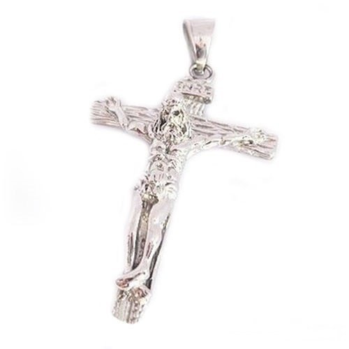 Men's Hot Chic Trendy Stainless Steel Silver Jesus Cross Chain Pendant Necklace N4