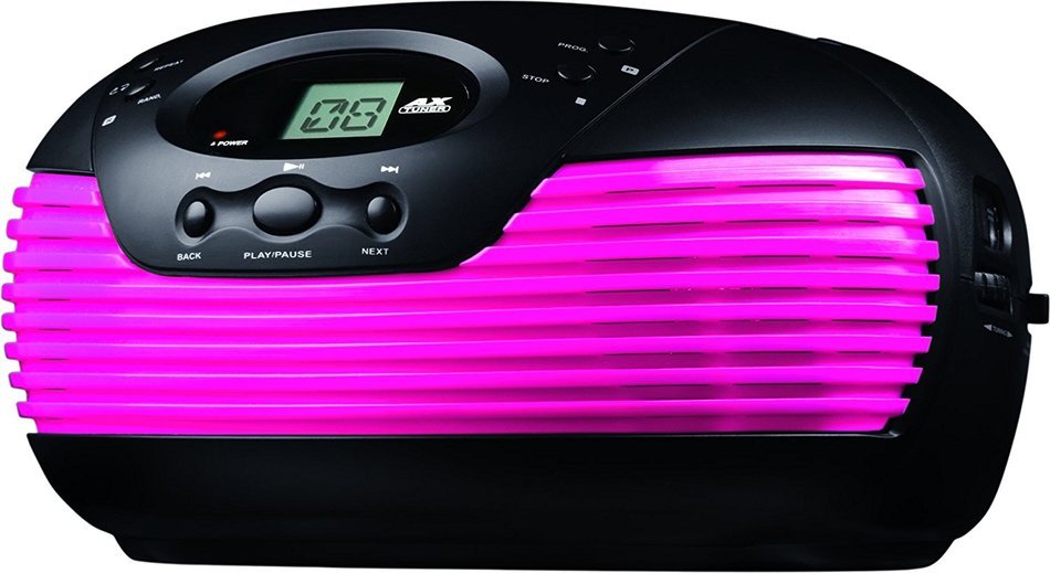 Coby CD Portable Boom Box with AM/FM Radio (Pink) N3