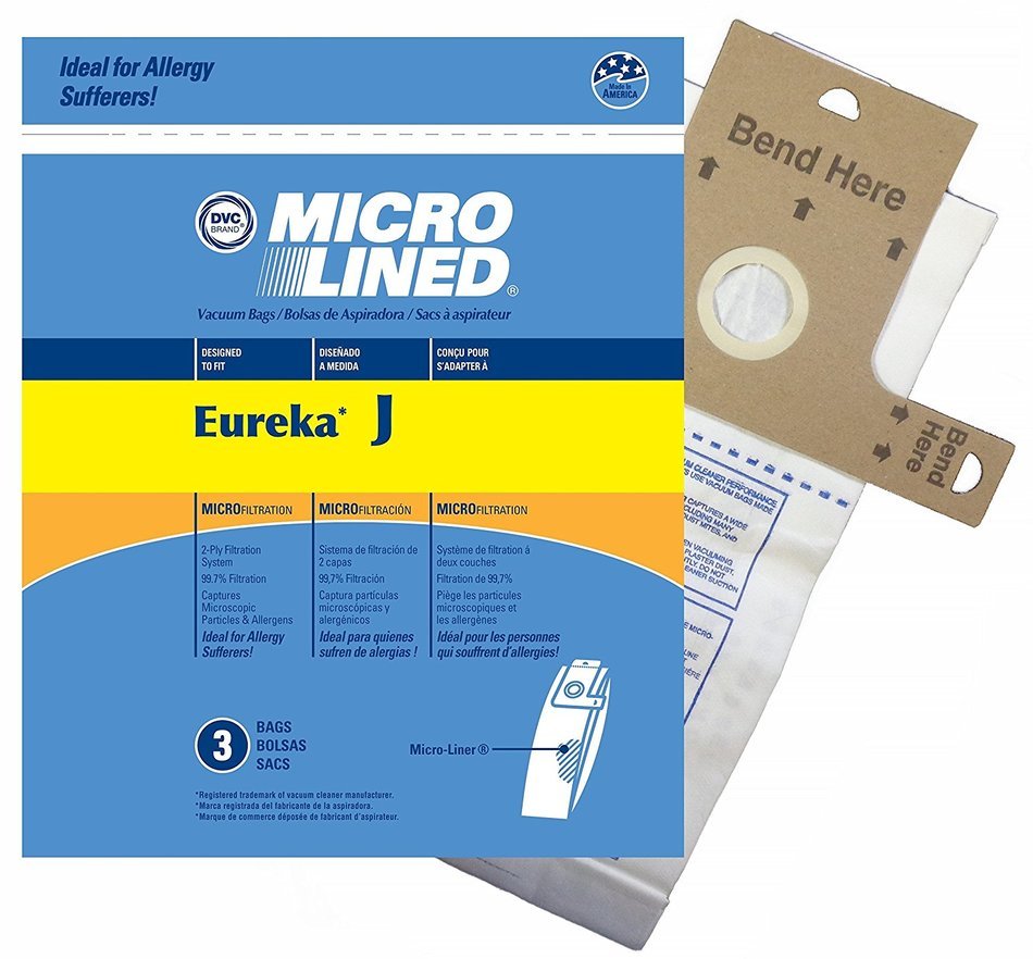 Home Care Products 458287 Eureka Style J MicroLined Replacement Vacuum Bags, 3-Pack
