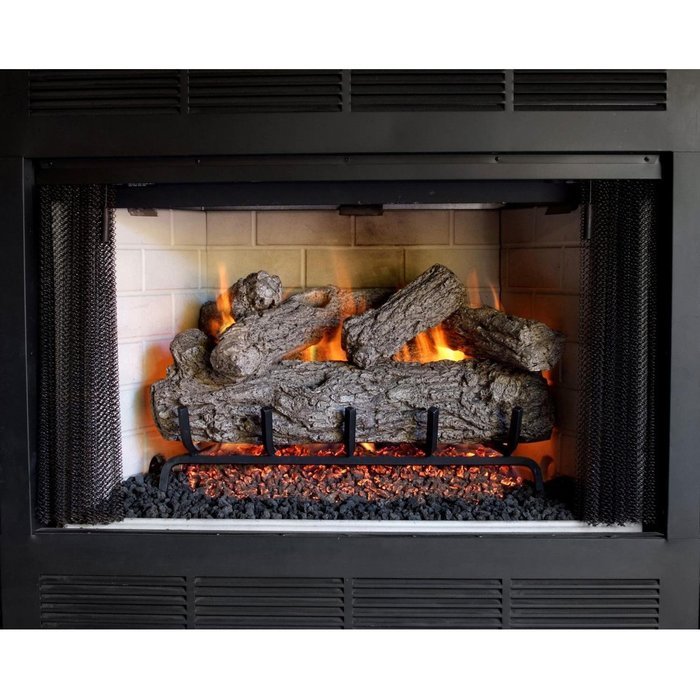 Peterson Real Fyre 36-inch Rustic Oak Outdoor Log Set With Vented Propane Stainless G45 Burner - Manual Safety... N2