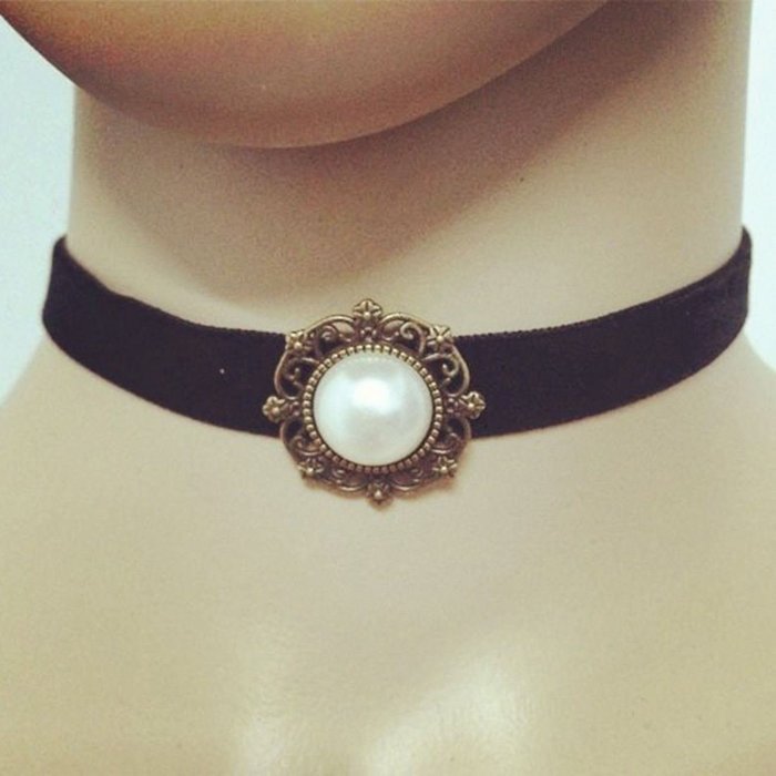 New cloth chain pearl choker necklace Clavicle chain gift for women girl