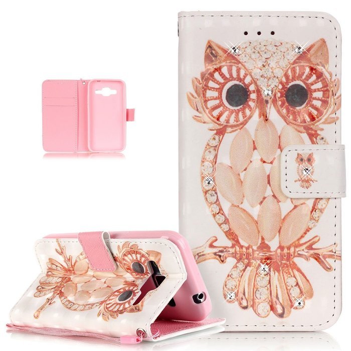 Galaxy Core Prime Case,ikasus Shiny Glitter Diamond Colorful Art Painting PU Leather Flip Wallet Pouch Stand Credit... N4