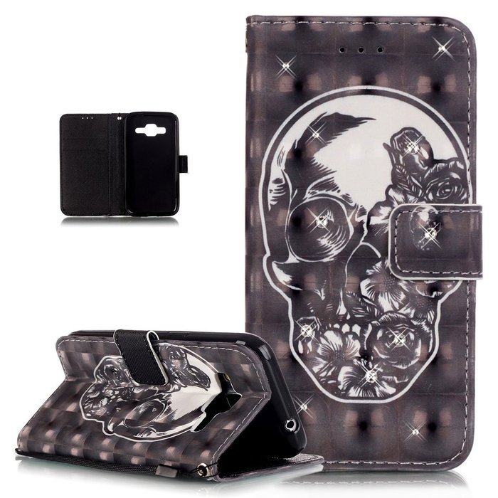 Galaxy Core Prime Case,ikasus Shiny Glitter Diamond Colorful Art Painting PU Leather Flip Wallet Pouch Stand Credit... N5