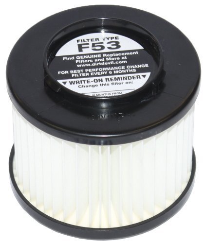 Dirt Devil Style F53 HEPA Filter Pleated Cartridge Assembly for Dynamite Cyclonic UD20000 Bagless Uprights, Part...