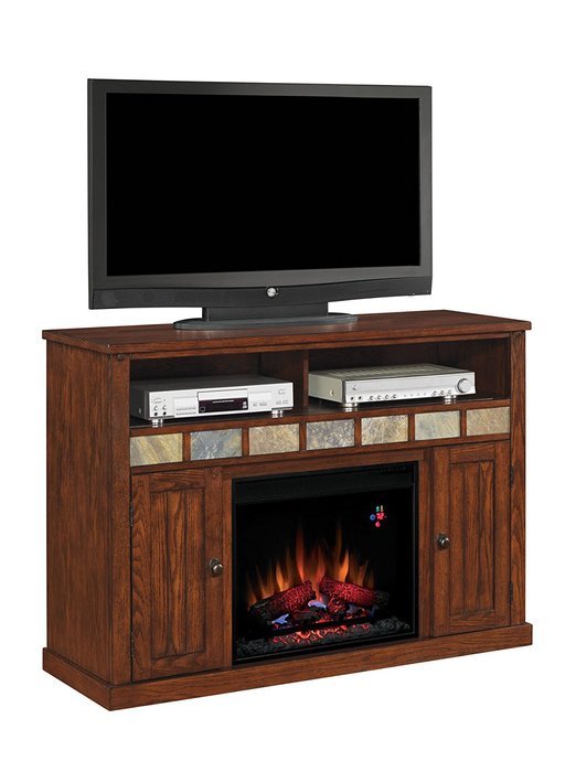 ClassicFlame 23MM0925-O125 23" Sedona TV Stand for TVs up to 57", Caramel (Electric Fireplace Insert sold separately) N2