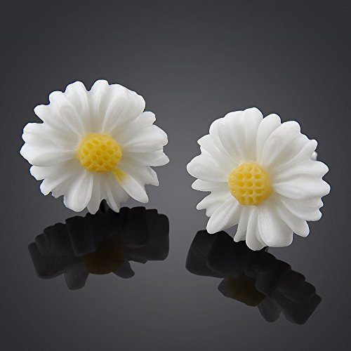 Fashion Womens Cute White Daisy Flower Stud Earrings Jewelry Gift New N4