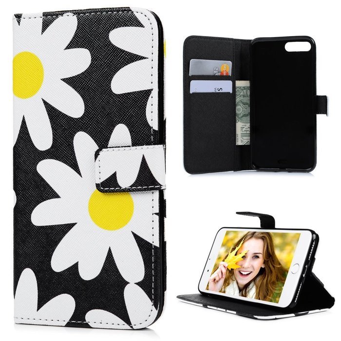 iPhone 7 Plus Case (5.5 inch) - Flip Stand Wallet Case PU Leather Shock-Absorption Soft TPU Inner Bumper Cute... N38