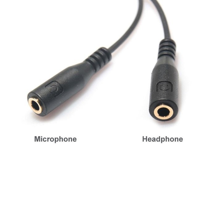 GBSELL 3.5mm Stereo Audio Male to 2 Female Headset Mic Y Splitter Cable Adapter N4