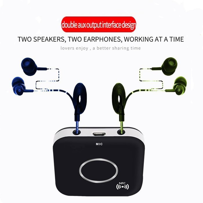 JINSER Wireless Bluetooth 4.1 Audio Receiver 3.5mm AUX Double Audio Bluetooth Handsfree Function and Wireless... N7