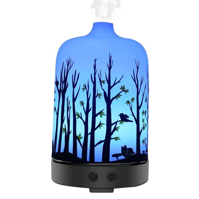 COOSA 100ml US Standard Plug Ultrasonic Aromatherapy Essential Oil Diffuser Cool Aroma Mist Humidifier with Multi-colored...