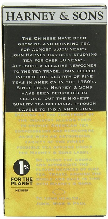 Harney & Sons Black Tea, Organic Earl Grey, 20 Tea Bags