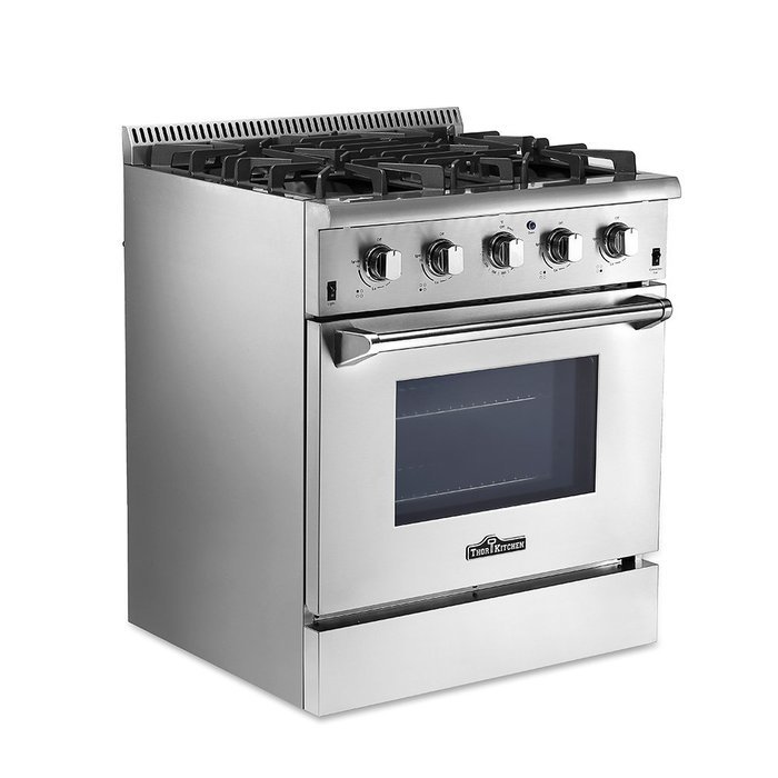 Anself THOR KITCHEN 30-inch Dual Fuel Range Stainless Steel Free Standing Gas Range 4.2 Cu. Ft Professional Kitchen... N2