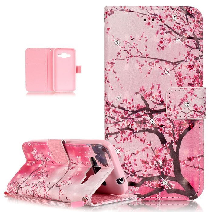 Galaxy Core Prime Case,ikasus Shiny Glitter Diamond Colorful Art Painting PU Leather Flip Wallet Pouch Stand Credit... N9