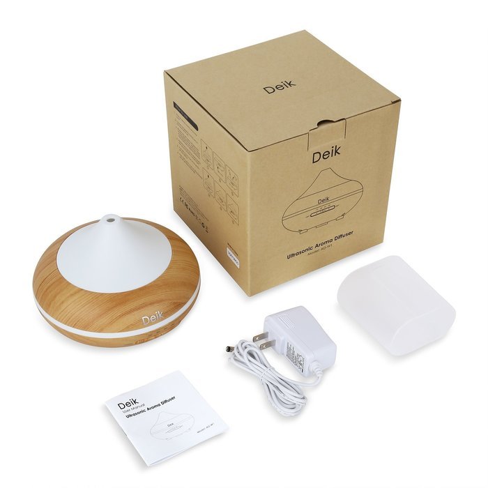 Aiho Deik Essential Oil Diffuser, 200ml Wood Grain Cool Mist Humidifier, 4 Timer Modes & 7 Color LED with Auto... N2