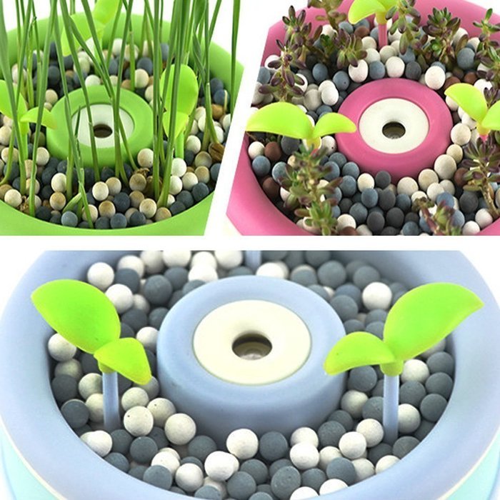 MOEBULB 235ml -Anion Ultrasonic Flower Pot Humidifier，Air Purifier, USB Powered with Auto On/Off For Home, Office... N10
