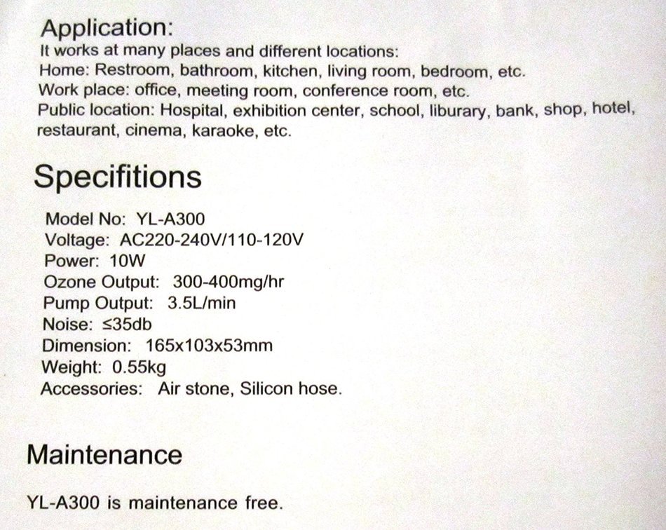 Clear Water Ozone Air, Water Purifier N2