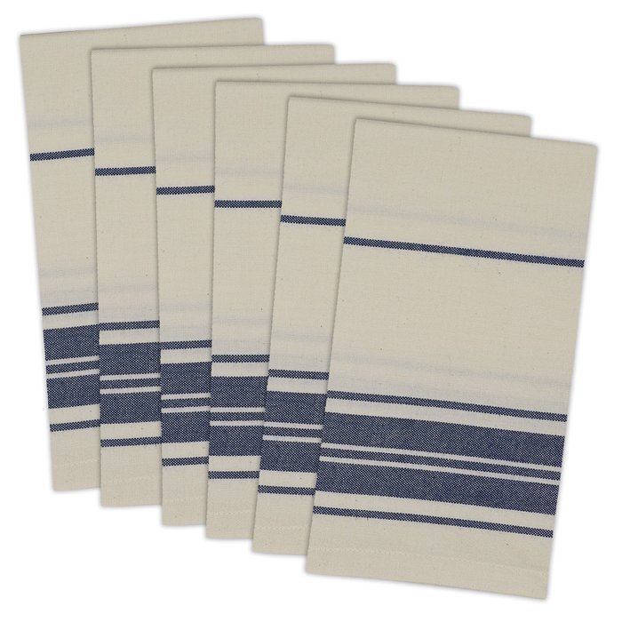 DII 100% Cotton, Basic Everyday 18x18" Buffet Napkin, Set of 6, Multi Color Zig Zag N18