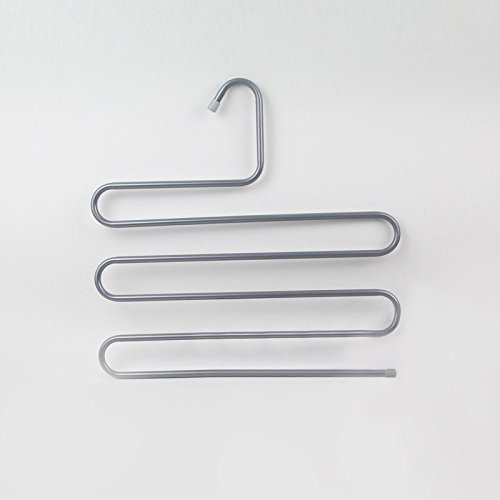 MuLuo Multifunction Serpentine S-type Multi-Layered Magic Pants Hanging Pants Rack Pants Folder green s N4