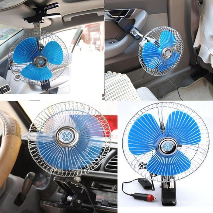 AMA(TM) Portable Mini Electric Clip Fan Air Fan Powered Truck Car Vehicle Fan Air Conditioner Cooler (12V) N3