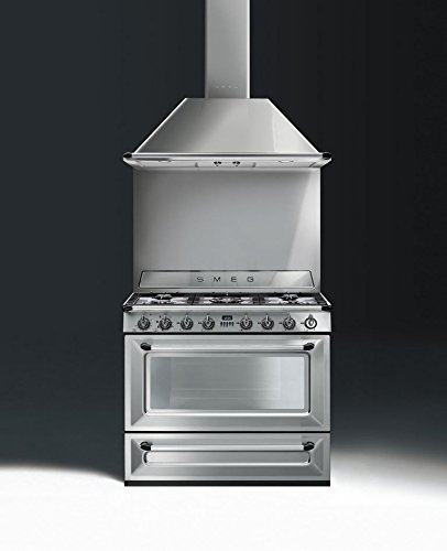 Smeg TRU90X 36" Free-Standing Dual Fuel Cavity "Victoria" Range, Stainless Steel N2