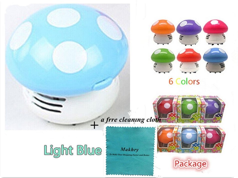 Makhry Mushroom Shaped New Portable Corner Desk Vaccum Cleaner Mini Cute Vacuum Cleaner Dust Sweeper (green) N16